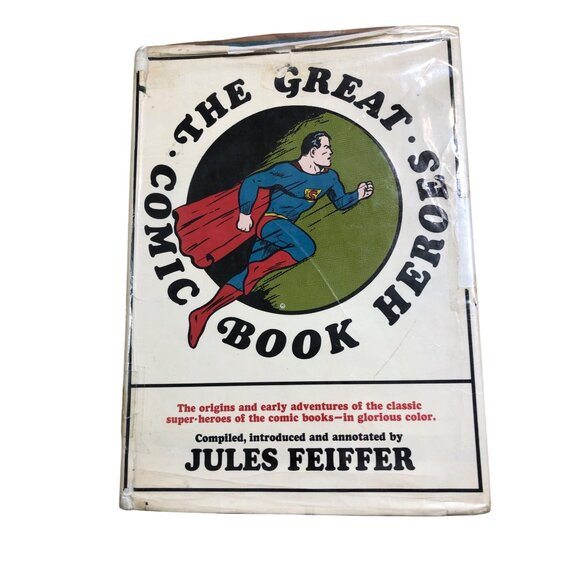 The Great Comic Book Heroes By Jules Feiffer Hardcover Superman Batman The Flash - Picture 1 of 16